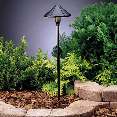 Kichler Canada - One Light Path & Spread - Six Groove - Textured Black- Union Lighting Luminaires Decor