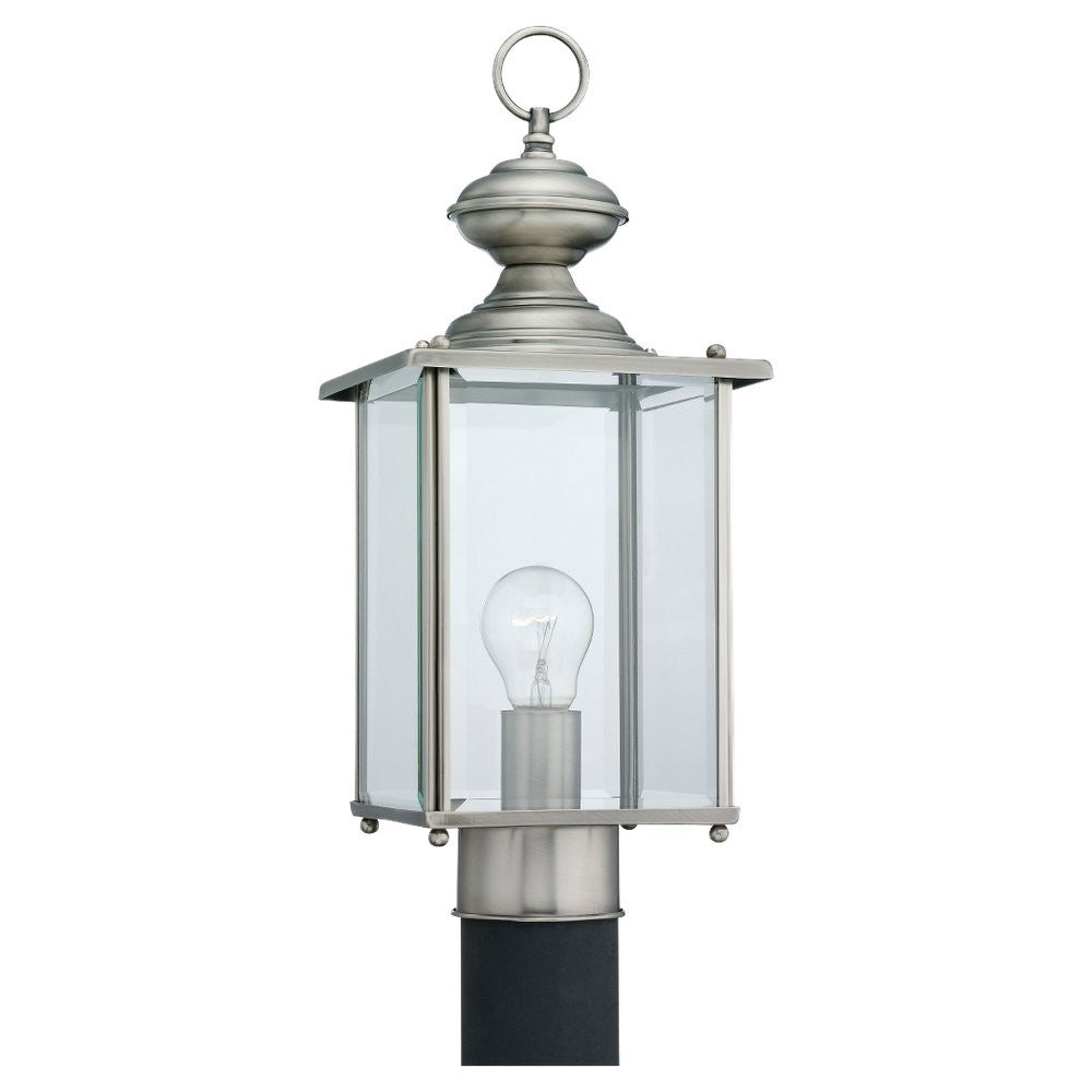 Generation Lighting Canada - One Light Outdoor Post Lantern - Jamestowne - Antique Brushed Nickel- Union Lighting Luminaires Decor