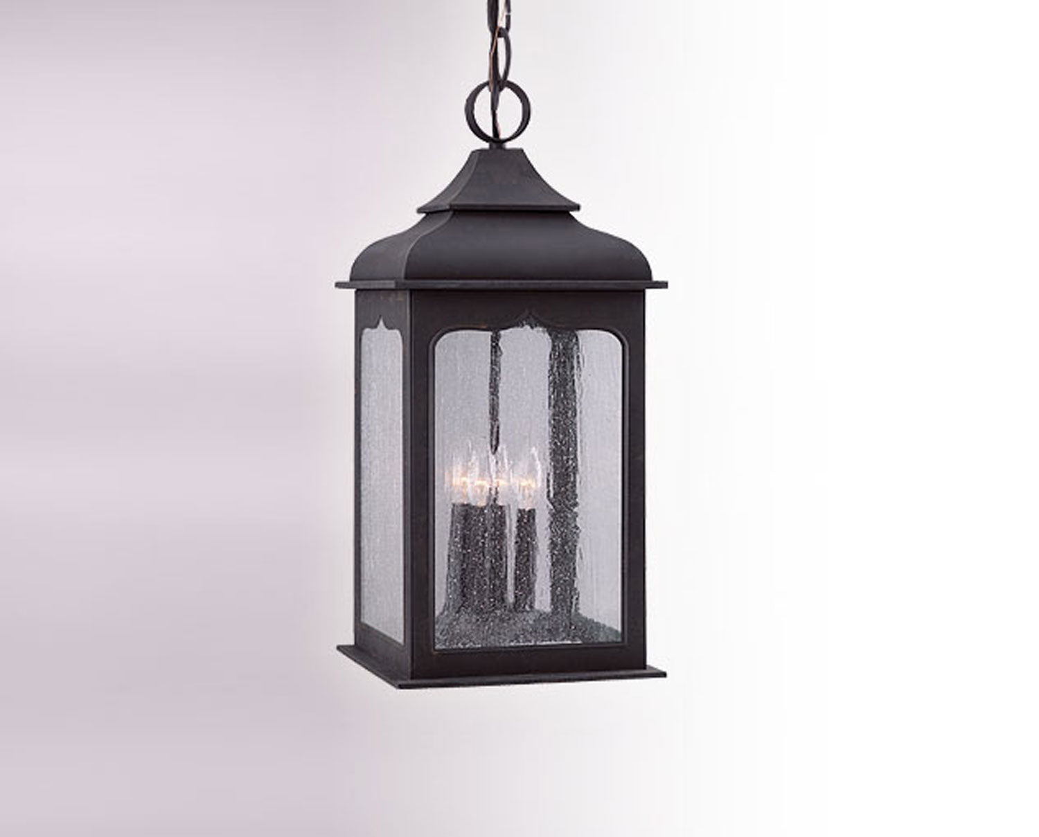Troy Lighting - Four Light Hanging Lantern - Henry Street - Textured Bronze- Union Lighting Luminaires Decor