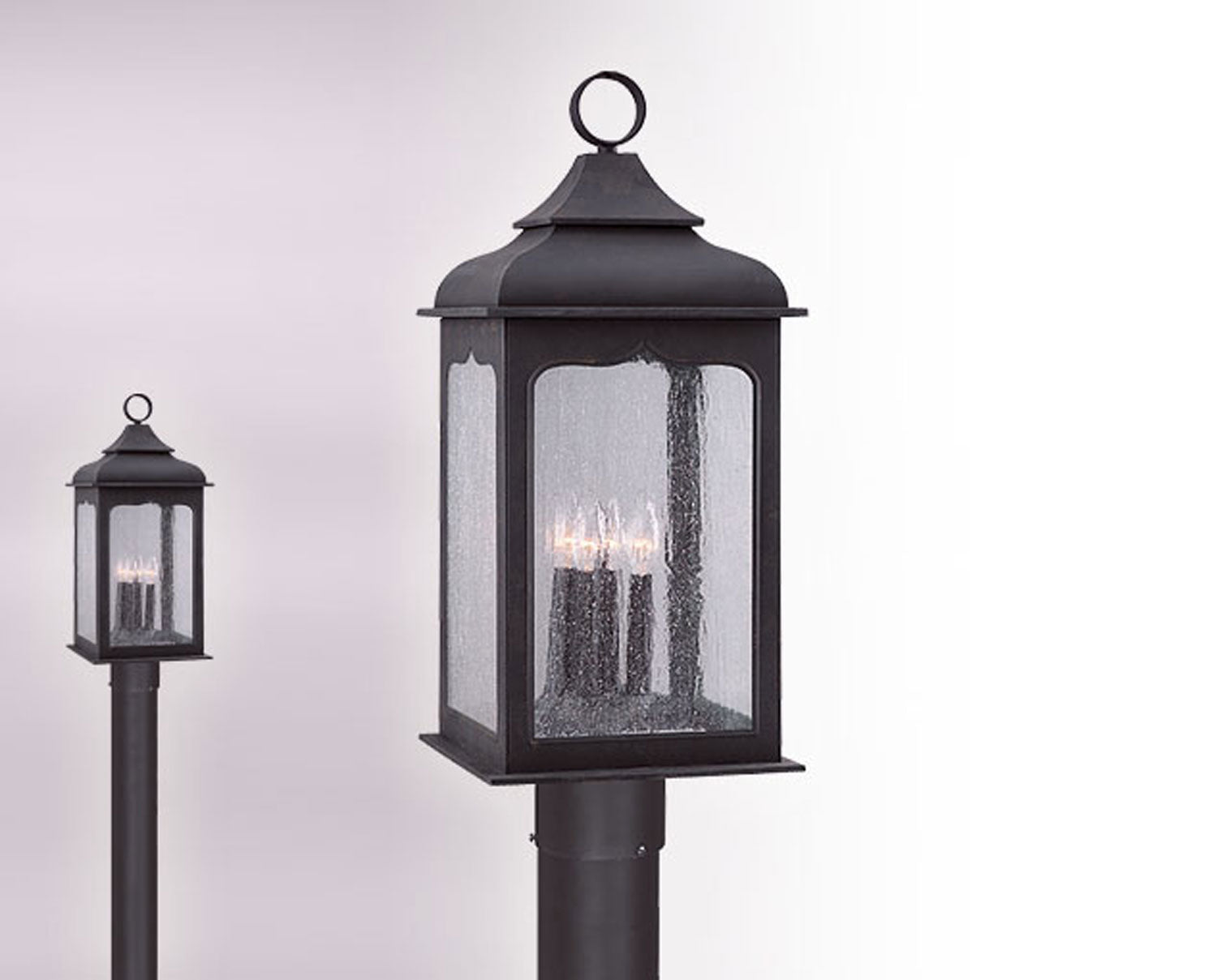 Troy Lighting - Four Light Post Lantern - Henry Street - Colonial Iron- Union Lighting Luminaires Decor