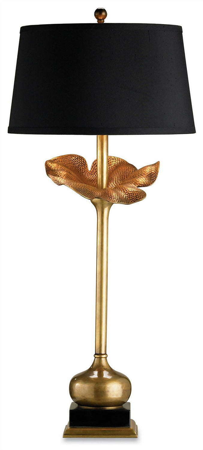 Currey and Company - One Light Table Lamp - Metamorphosis - Antique Brass/Black- Union Lighting Luminaires Decor