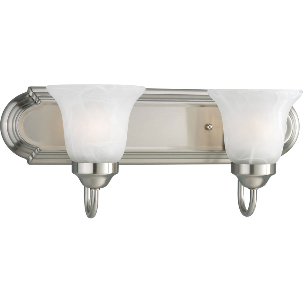 Progress Canada - Two Light Bath Bracket - Alabaster Glass - Brushed Nickel- Union Lighting Luminaires Decor