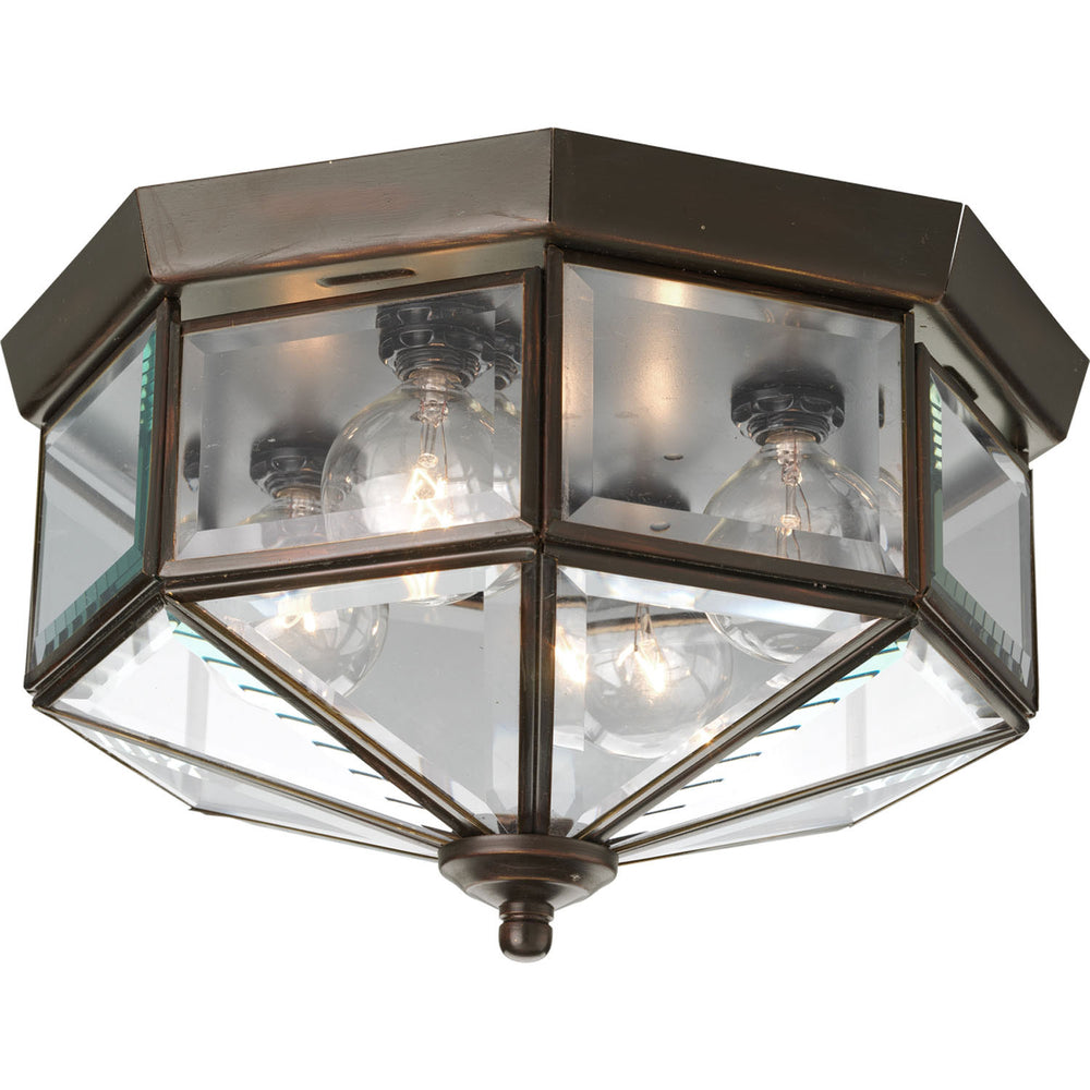 Progress Canada - Four Light Flush Mount - Beveled Glass - Antique Bronze- Union Lighting Luminaires Decor