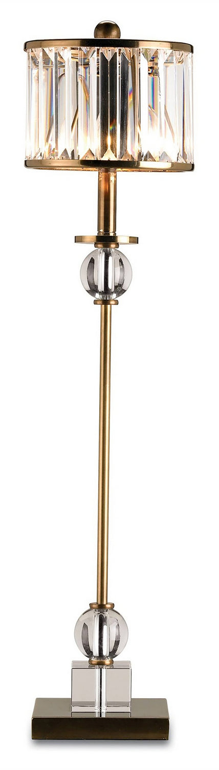 Currey and Company - One Light Table Lamp - Parfait - Clear/Antique Brass- Union Lighting Luminaires Decor
