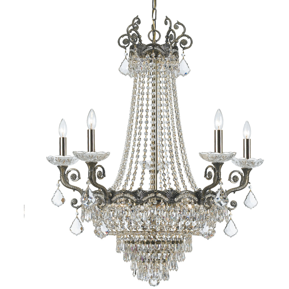 Crystorama - 11 Light Chandelier - Majestic - Historic Brass- Union Lighting Luminaires Decor