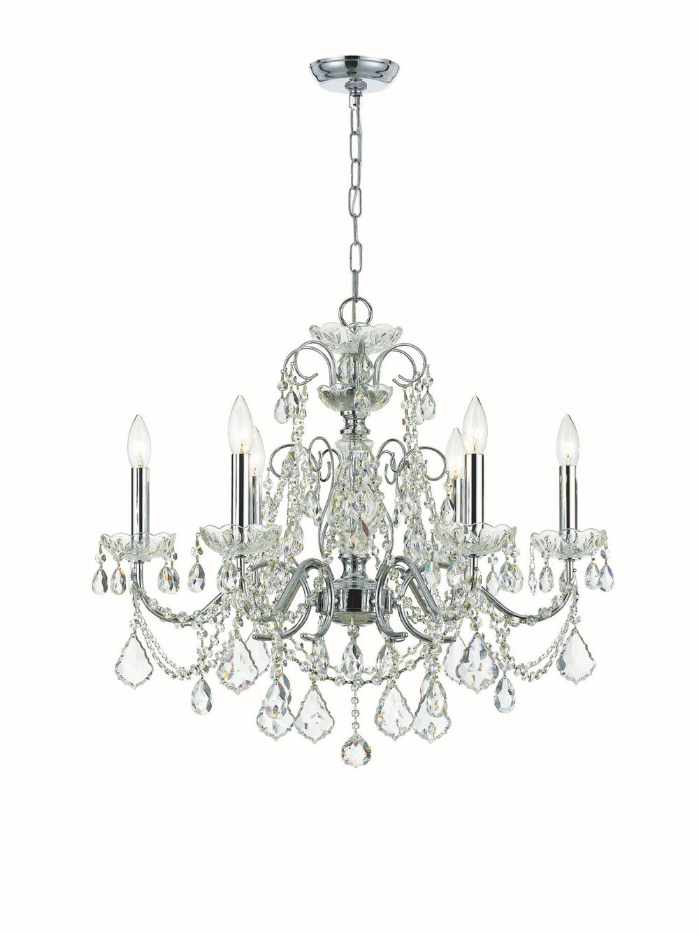 Crystorama - Six Light Chandelier - Imperial - Polished Chrome- Union Lighting Luminaires Decor
