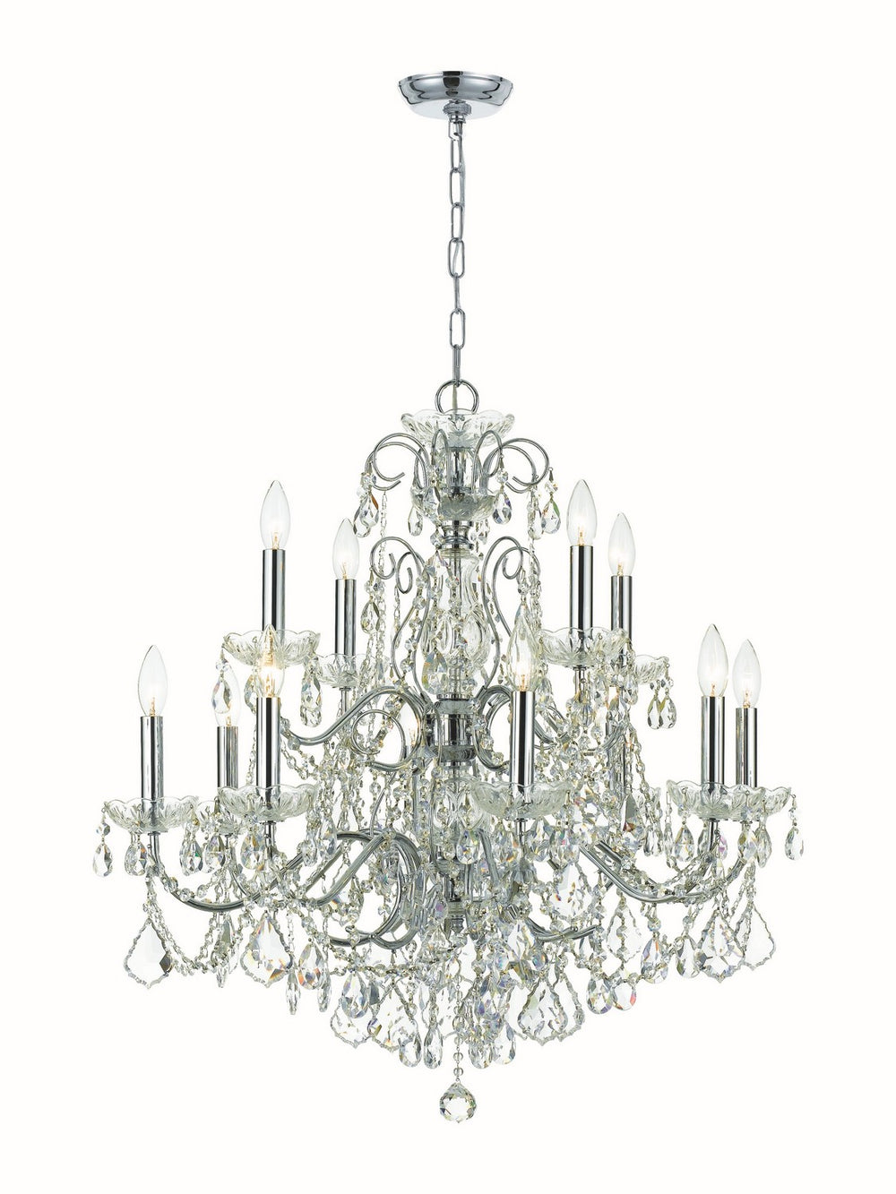 Crystorama - 12 Light Chandelier - Imperial - Polished Chrome- Union Lighting Luminaires Decor