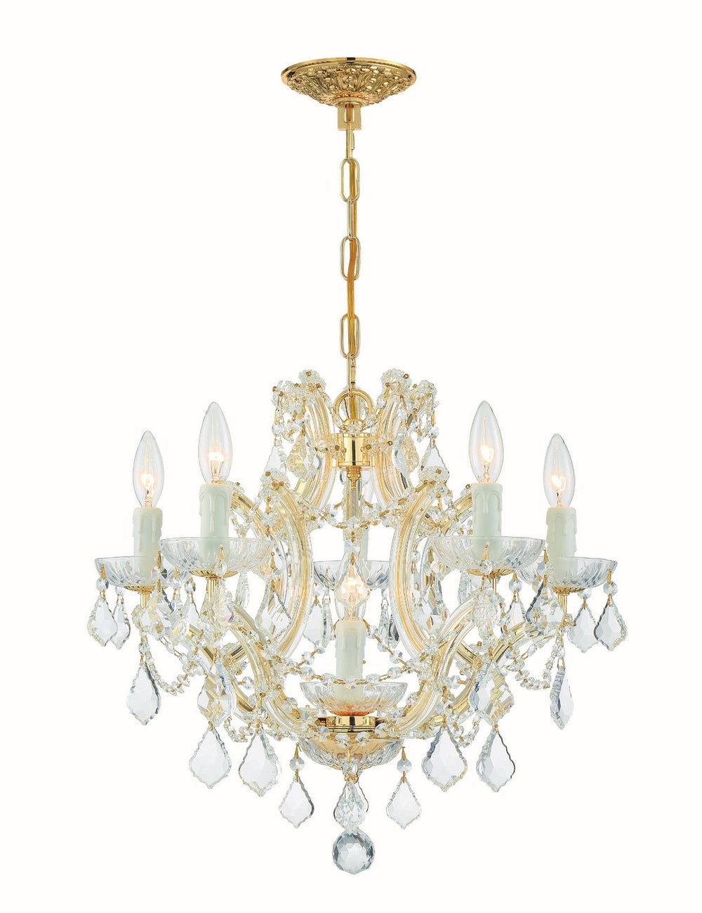 Crystorama - Six Light Mini Chandelier - Maria Theresa - Gold- Union Lighting Luminaires Decor