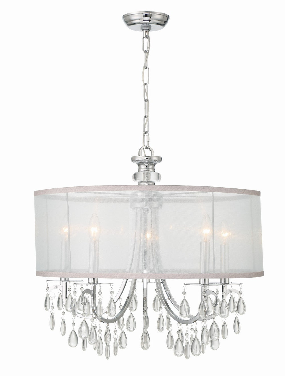 Crystorama - Five Light Chandelier - Hampton - Polished Chrome- Union Lighting Luminaires Decor