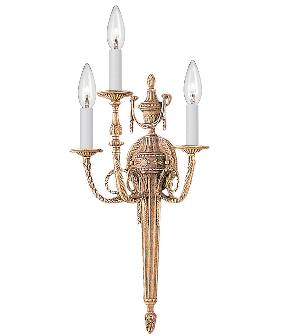 Crystorama - Three Light Wall Sconce - Loxley - Matte Brass- Union Lighting Luminaires Decor
