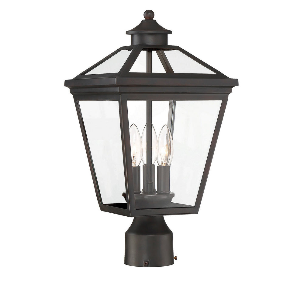 Savoy House Canada - Three Light Post Lantern - Ellijay - English Bronze- Union Lighting Luminaires Decor