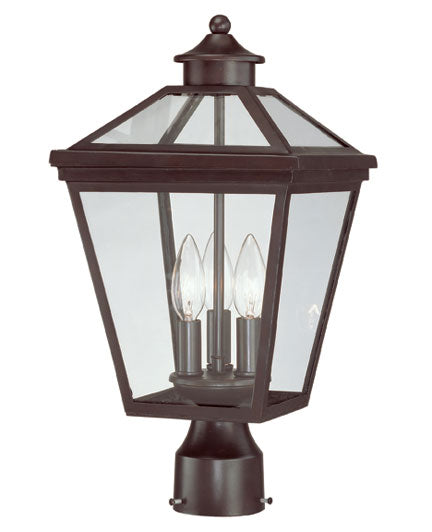Savoy House - Three Light Post Lantern - Ellijay - English Bronze- Union Lighting Luminaires Decor