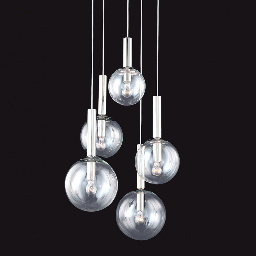 Sonneman Canada - Five Light Pendant - Bubbles - Polished Nickel- Union Lighting Luminaires Decor