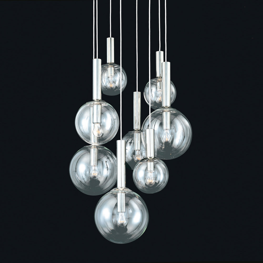 Sonneman Canada - Eight Light Pendant - Bubbles - Polished Nickel- Union Lighting Luminaires Decor