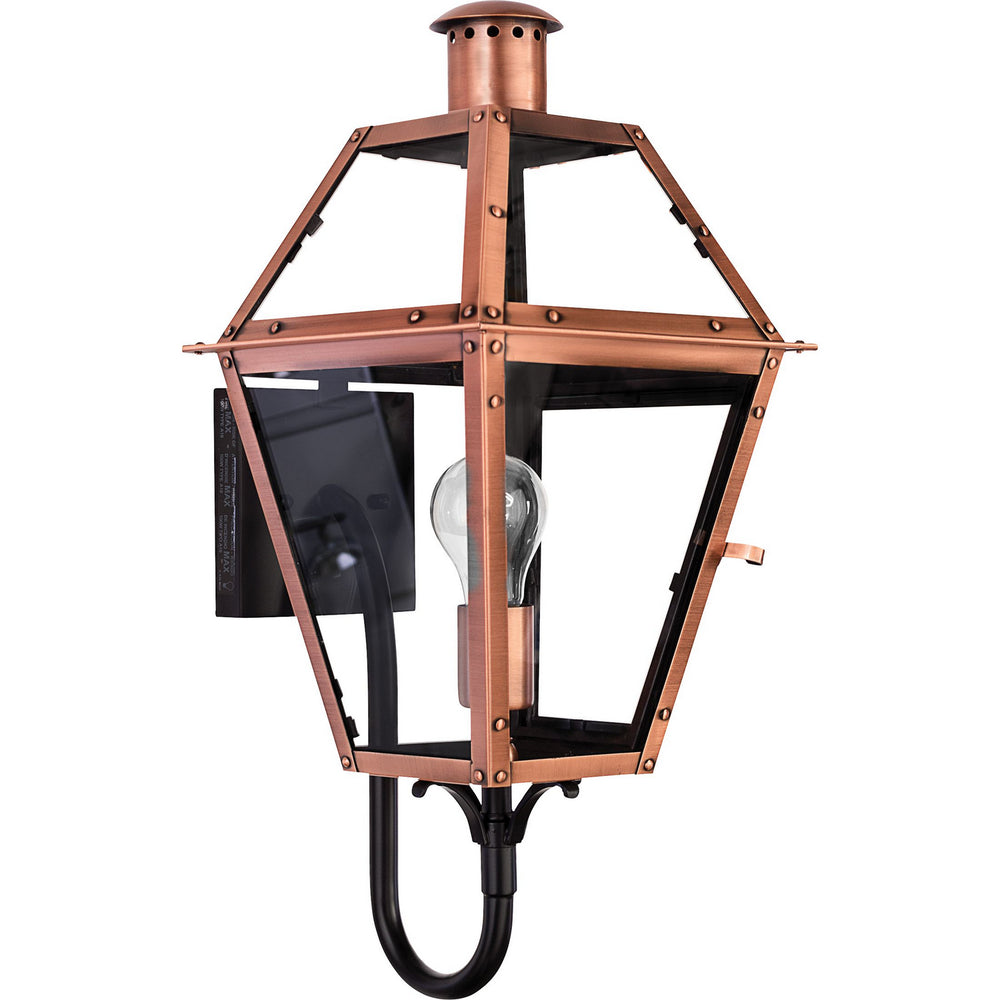 Quoizel - One Light Outdoor Wall Lantern - Rue De Royal - Aged Copper- Union Lighting Luminaires Decor
