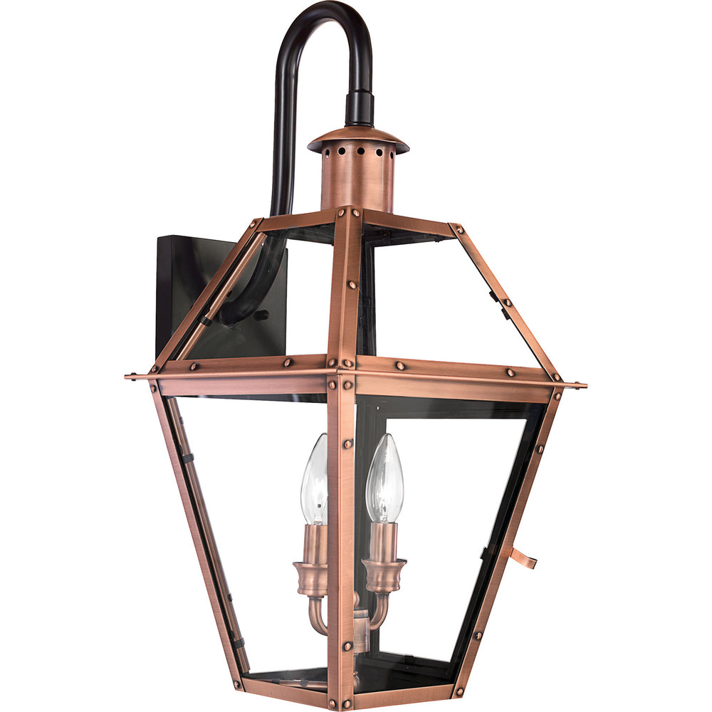 Quoizel - Two Light Outdoor Wall Lantern - Rue De Royal - Aged Copper- Union Lighting Luminaires Decor