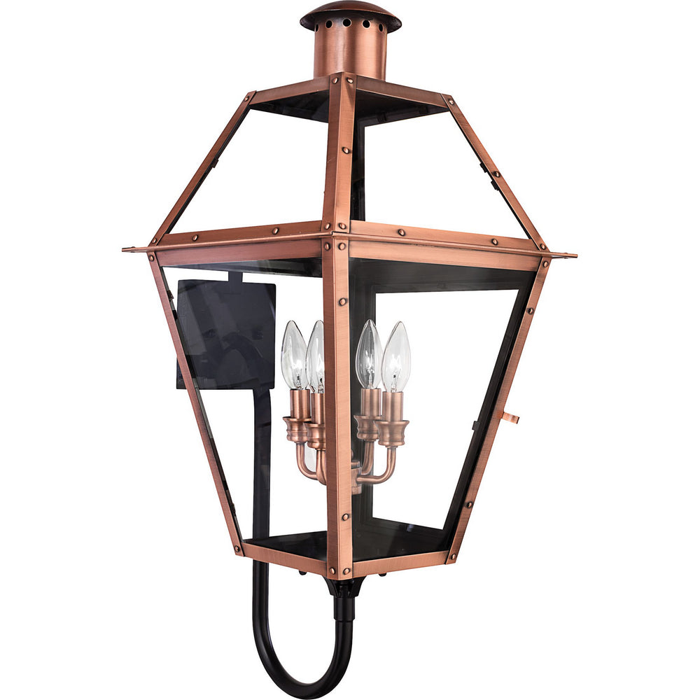 Quoizel - Four Light Outdoor Wall Lantern - Rue De Royal - Aged Copper- Union Lighting Luminaires Decor