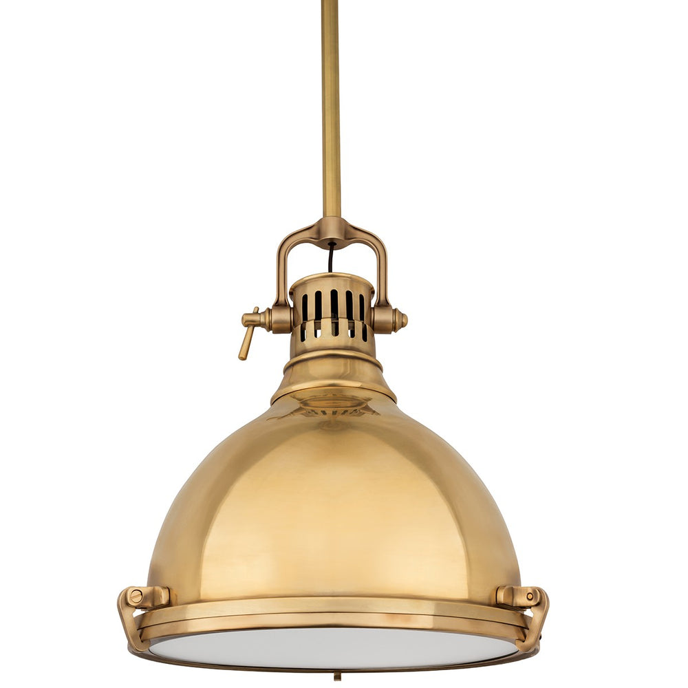 Hudson Valley Canada - One Light Pendant - Pelham - Aged Brass- Union Lighting Luminaires Decor