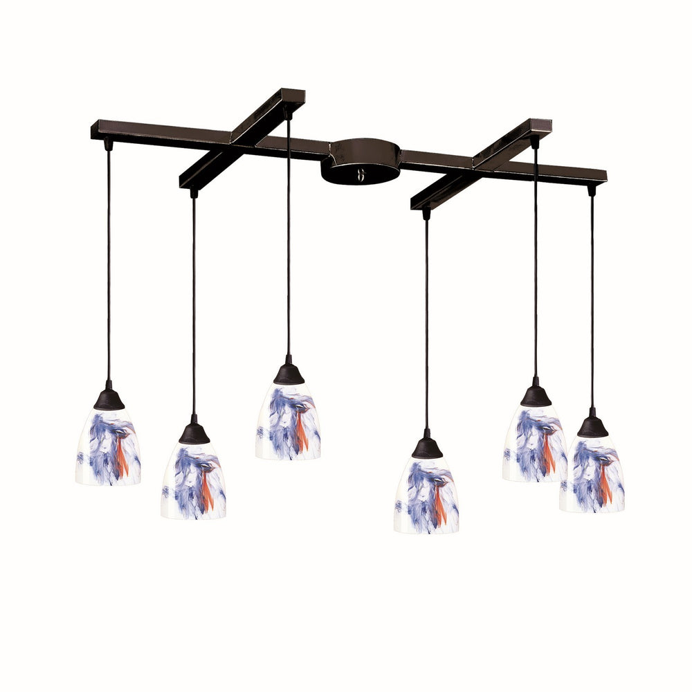 ELK Home - Six Light Pendant - Classico - Dark Rust- Union Lighting Luminaires Decor