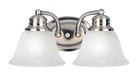 Maxim - Two Light Bath Vanity - Malaga - Satin Nickel- Union Lighting Luminaires Decor