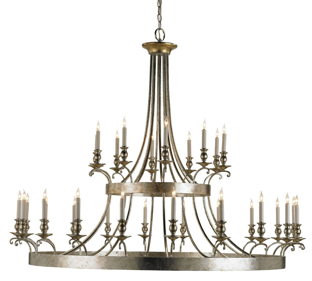 Currey and Company - 30 Light Chandelier - Lodestar - Granello Silver Leaf/Antique Gold Leaf- Union Lighting Luminaires Decor