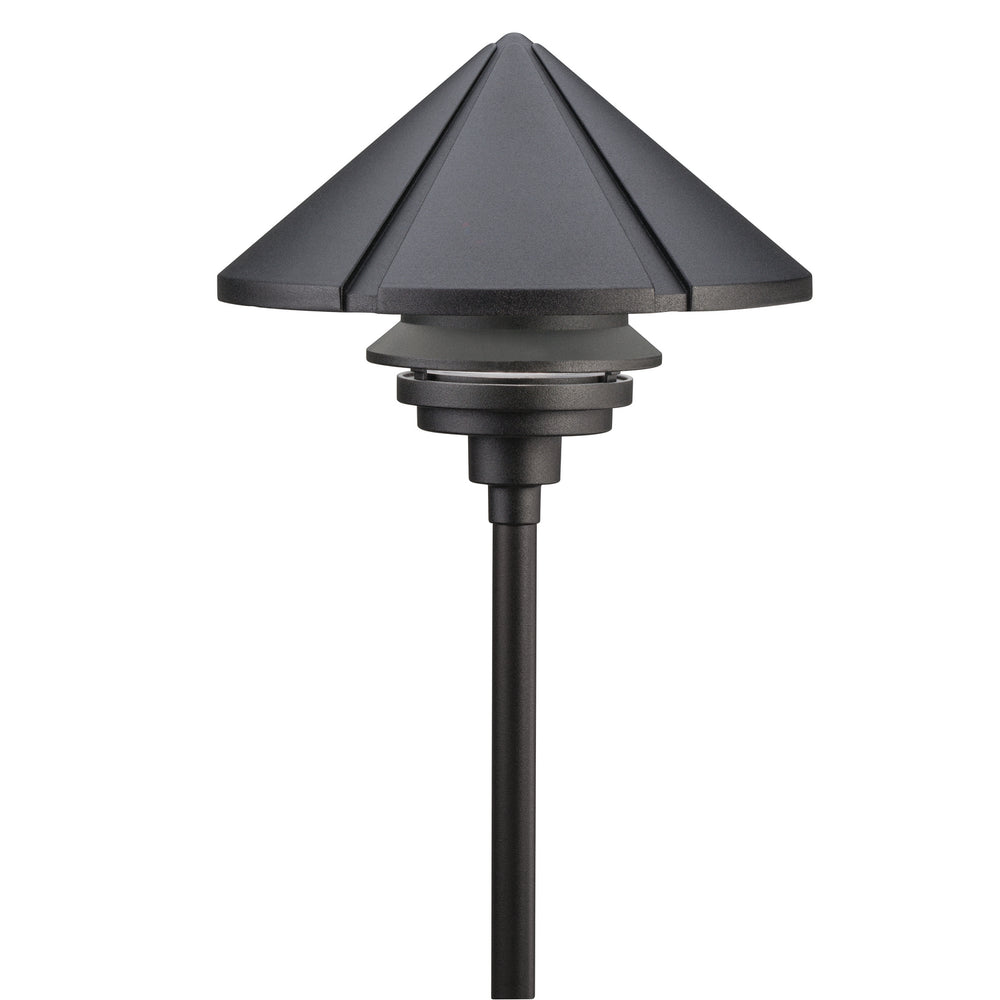 Kichler Canada - One Light Path & Spread - Six Groove - Textured Black- Union Lighting Luminaires Decor