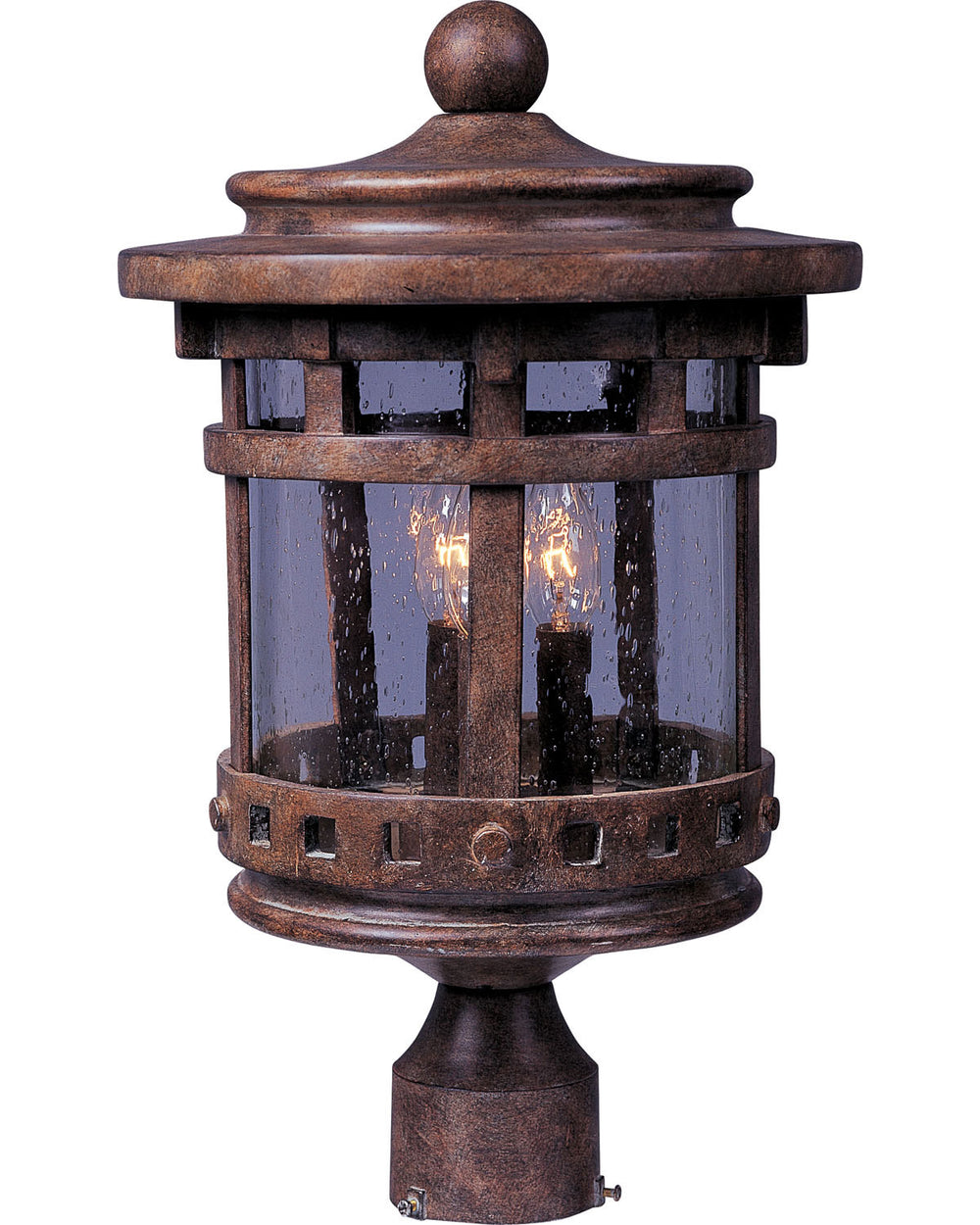 Maxim - Three Light Outdoor Pole/Post Lantern - Santa Barbara VX - Sienna- Union Lighting Luminaires Decor