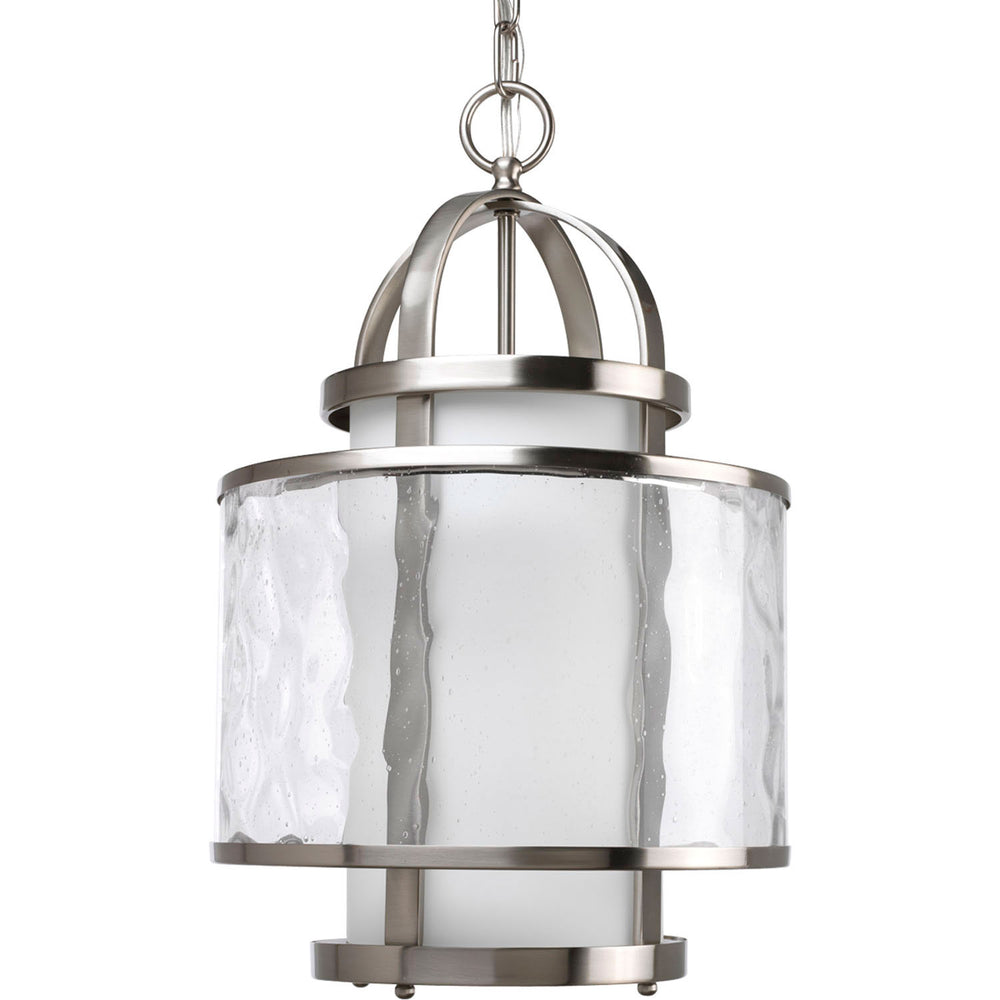 Progress Canada - One Light Foyer Pendant - Bay Court - Brushed Nickel- Union Lighting Luminaires Decor