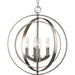 Progress Canada - Four Light Foyer Pendant - Equinox - Burnished Silver- Union Lighting Luminaires Decor
