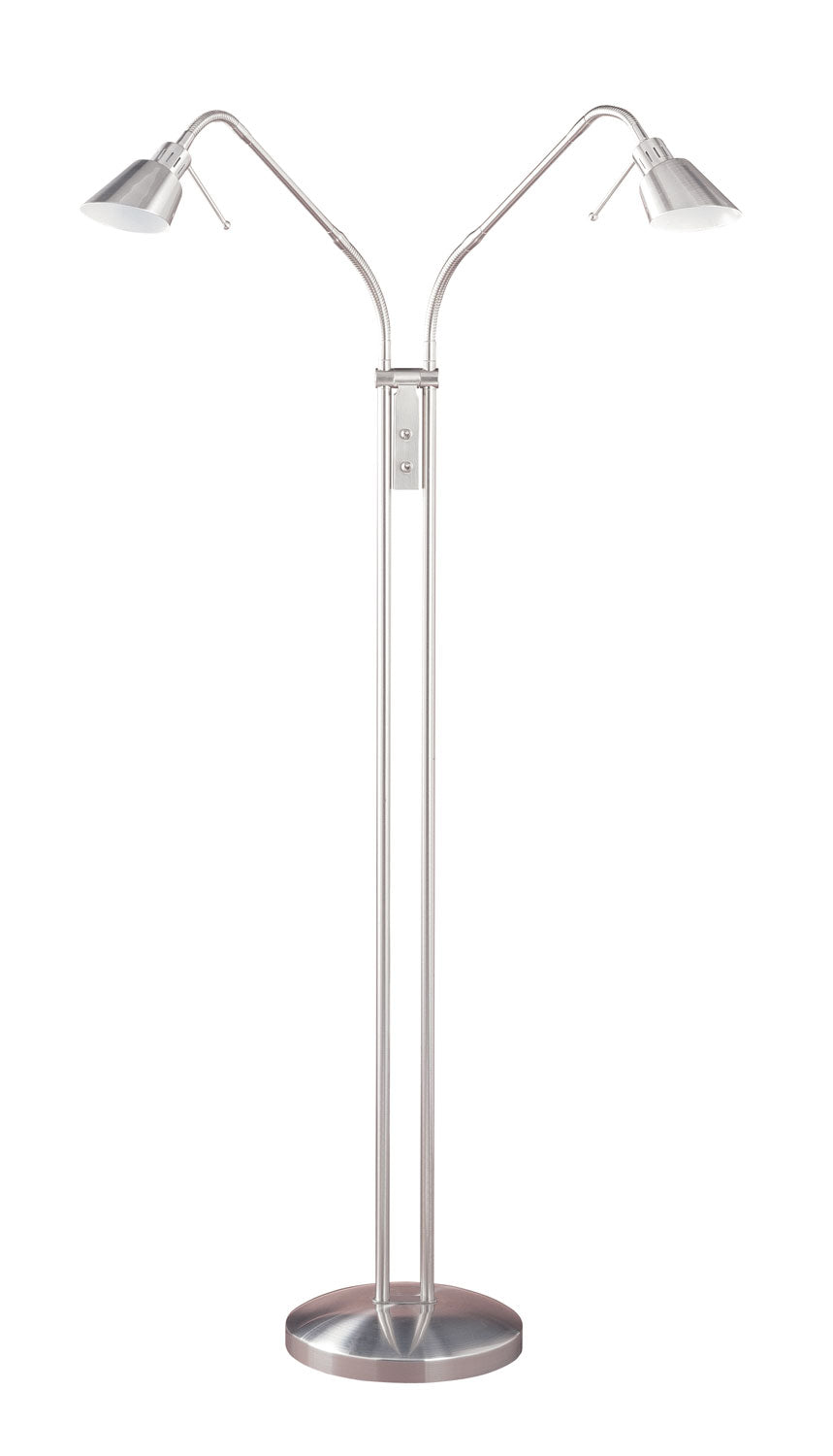 Kendal Canada - Two Light Floor Lamp - Oslo Twins - Satin Nickel- Union Lighting Luminaires Decor