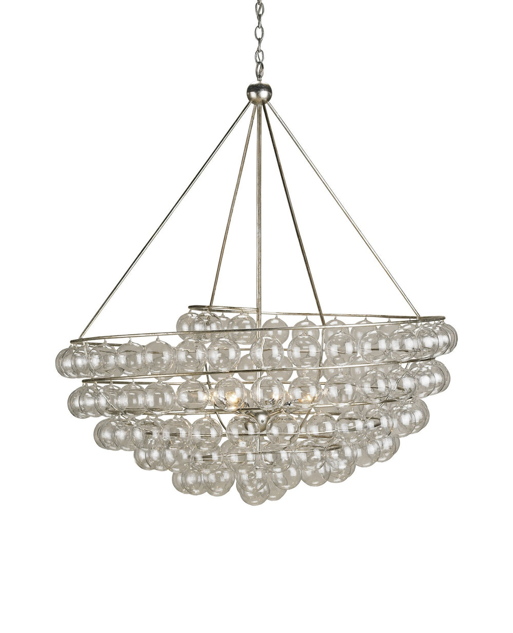 Currey and Company - Four Light Chandelier - Stratosphere Silver Chandelier - Contemporary Silver Leaf- Union Lighting Luminaires Decor