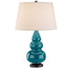 Robert Abbey - One Light Accent Lamp - Small Triple Gourd - Peacock Glazed Ceramic w/Deep Patina Bronze- Union Lighting Luminaires Decor