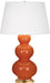 Robert Abbey - One Light Table Lamp - Triple Gourd - Pumpkin Glazed Ceramic w/Antique Natural Brass- Union Lighting Luminaires Decor