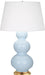 Robert Abbey - One Light Table Lamp - Triple Gourd - Baby Blue Glazed Ceramic w/Antique Natural Brass- Union Lighting Luminaires Decor