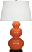Robert Abbey - One Light Table Lamp - Triple Gourd - Pumpkin Glazed Ceramic w/Deep Patina Bronze- Union Lighting Luminaires Decor