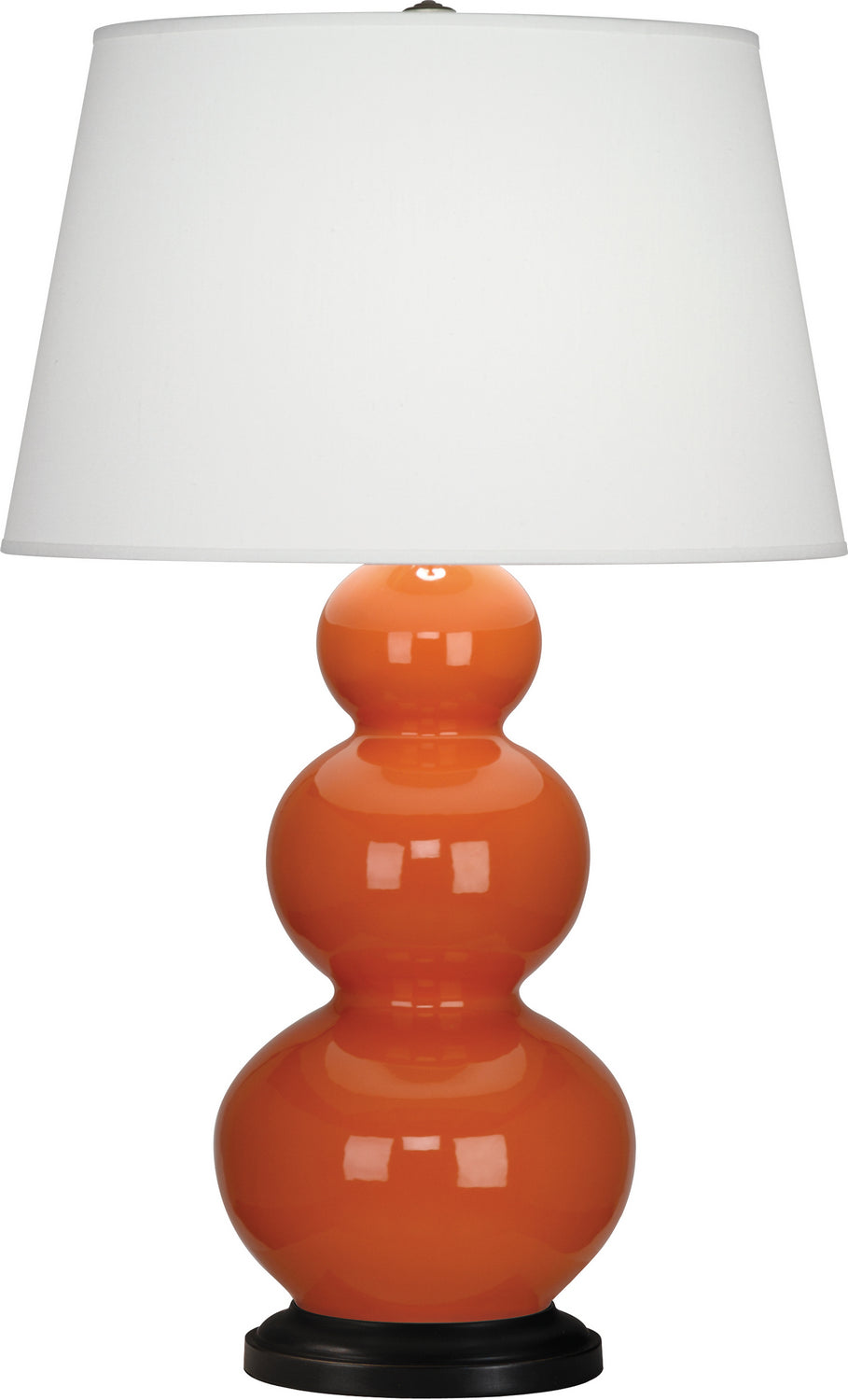 Robert Abbey - One Light Table Lamp - Triple Gourd - Pumpkin Glazed Ceramic w/Deep Patina Bronze- Union Lighting Luminaires Decor