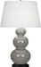 Robert Abbey - One Light Table Lamp - Triple Gourd - Smoky Taupe Glazed Ceramic w/Deep Patina Bronze- Union Lighting Luminaires Decor