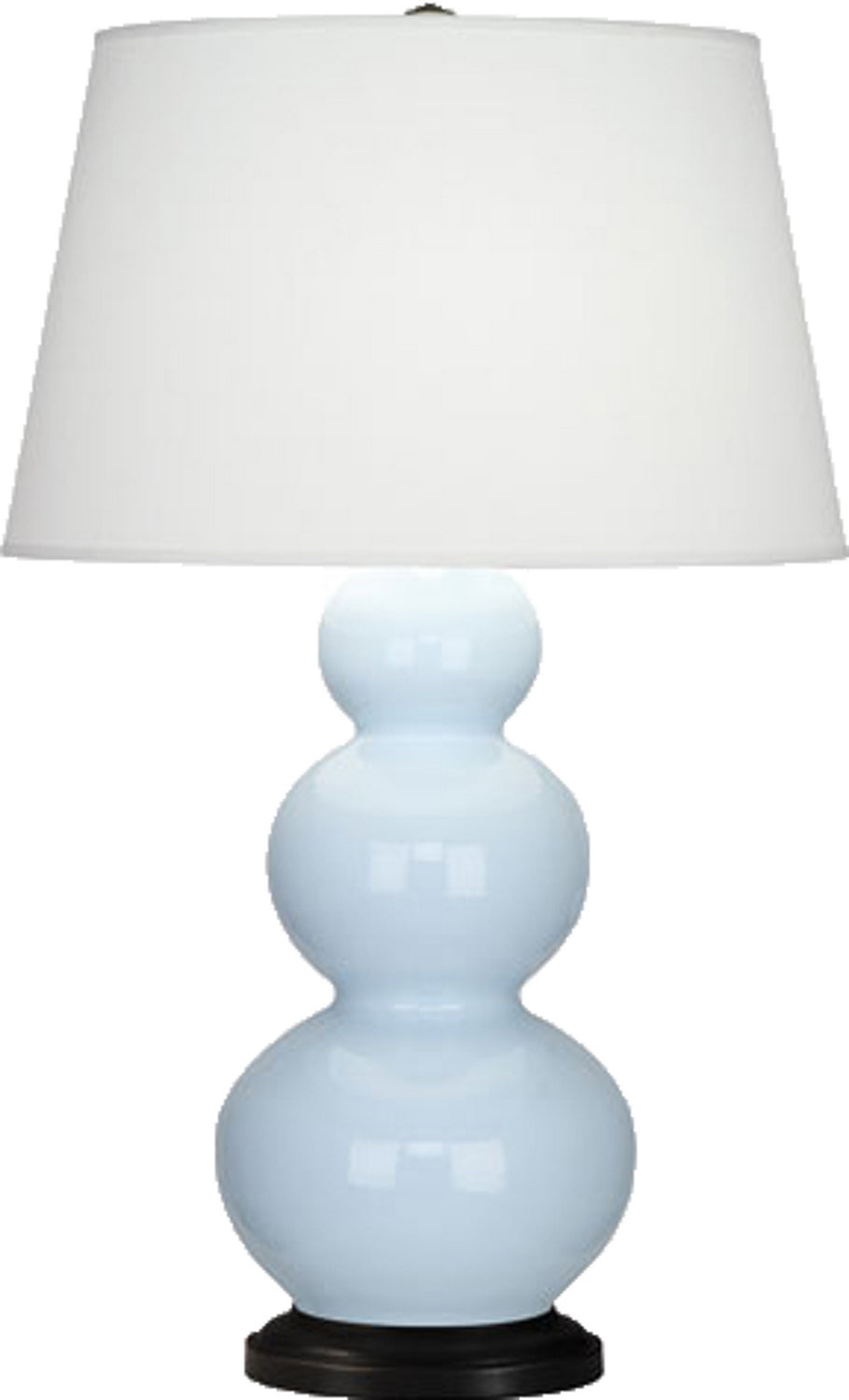 Robert Abbey - One Light Table Lamp - Triple Gourd - Baby Blue Glazed Ceramic w/Deep Patina Bronze- Union Lighting Luminaires Decor