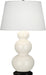 Robert Abbey - One Light Table Lamp - Triple Gourd - Bone Glazed Ceramic w/Deep Patina Bronze- Union Lighting Luminaires Decor