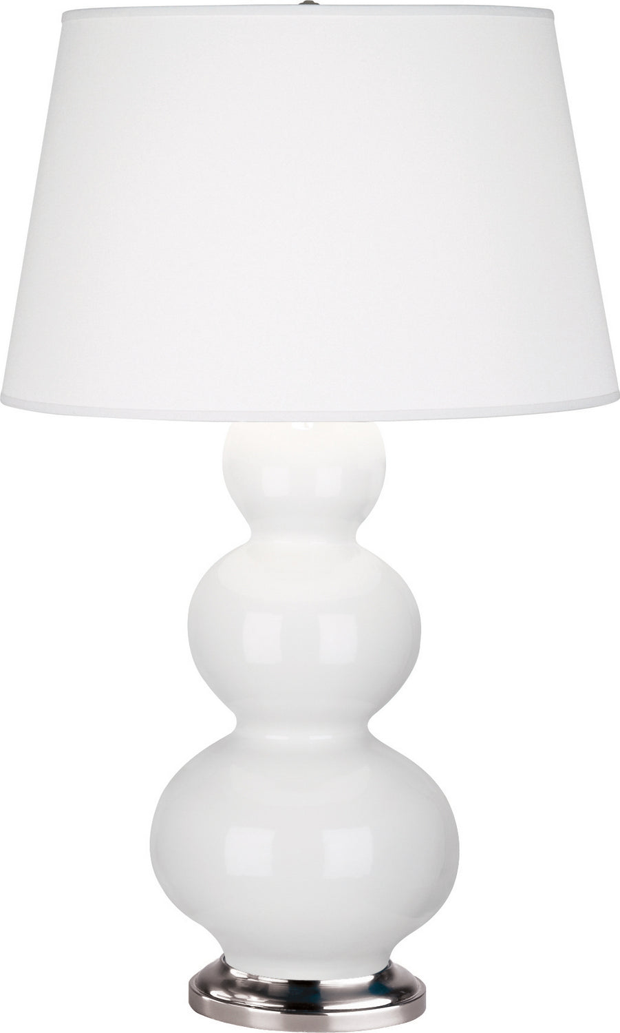 Robert Abbey - One Light Table Lamp - Triple Gourd - Lily Glazed Ceramic w/Antique Silver- Union Lighting Luminaires Decor