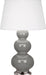 Robert Abbey - One Light Table Lamp - Triple Gourd - Smokey Taupe Glazed Ceramic w/Antique Silver- Union Lighting Luminaires Decor