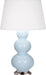 Robert Abbey - One Light Table Lamp - Triple Gourd - Baby Blue Glazed Ceramic w/Antique Silver- Union Lighting Luminaires Decor