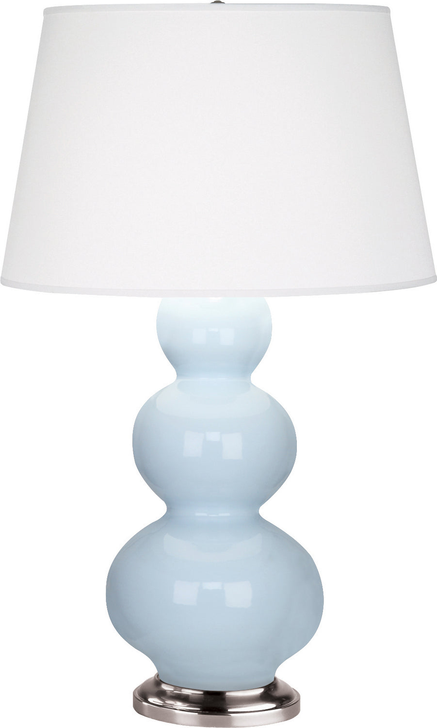 Robert Abbey - One Light Table Lamp - Triple Gourd - Baby Blue Glazed Ceramic w/Antique Silver- Union Lighting Luminaires Decor