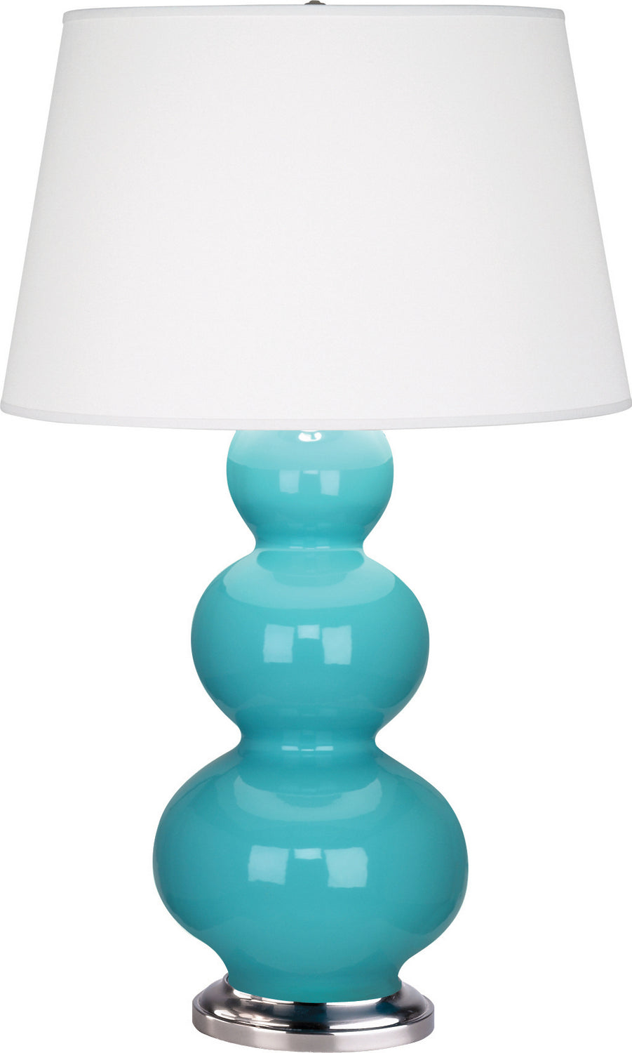 Robert Abbey - One Light Table Lamp - Triple Gourd - Egg Blue Glazed Ceramic w/Antique Silver- Union Lighting Luminaires Decor