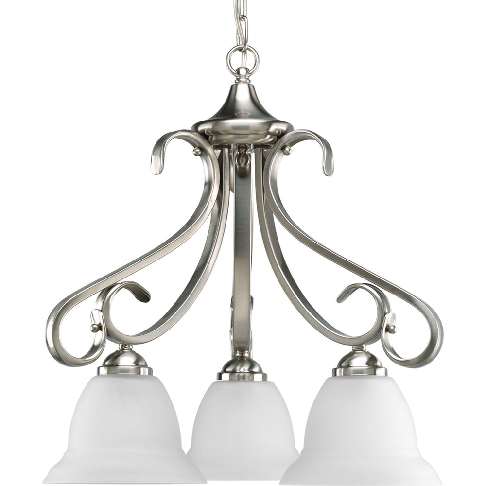 Progress Canada - Three Light Chandelier - Torino - Brushed Nickel- Union Lighting Luminaires Decor