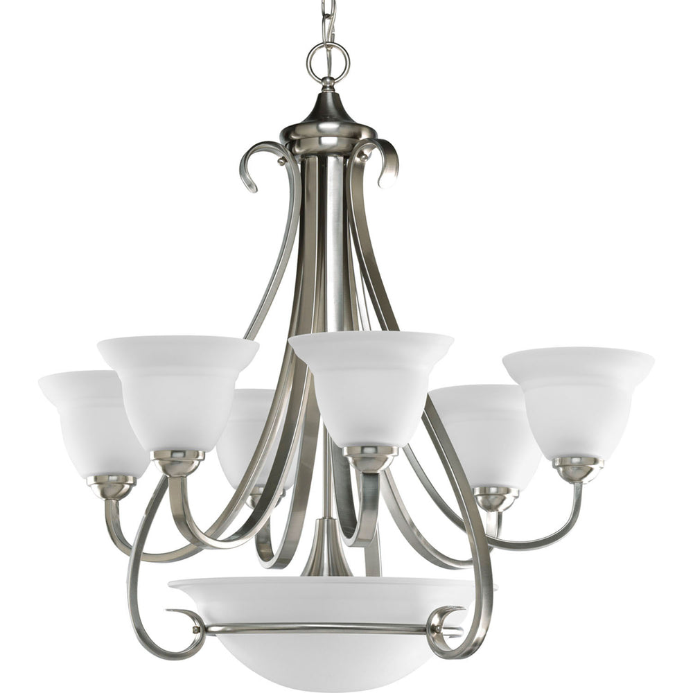 Progress Canada - Six Light Chandelier - Torino - Brushed Nickel- Union Lighting Luminaires Decor