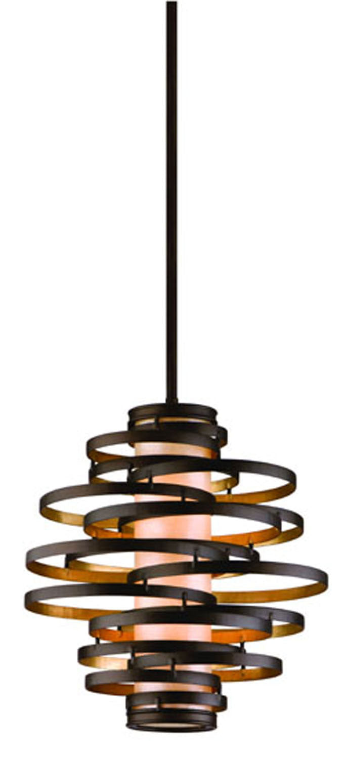 Corbett Lighting - Two Light Pendant - Vertigo - Bronze And Gold Leaf- Union Lighting Luminaires Decor