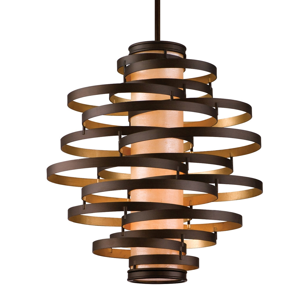 Corbett Lighting Canada - Three Light Chandelier - Vertigo - Bronze And Gold Leaf- Union Lighting Luminaires Decor