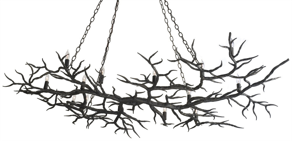 Currey and Company - 14 Light Chandelier - Rainforest - Rustic Bronze- Union Lighting Luminaires Decor