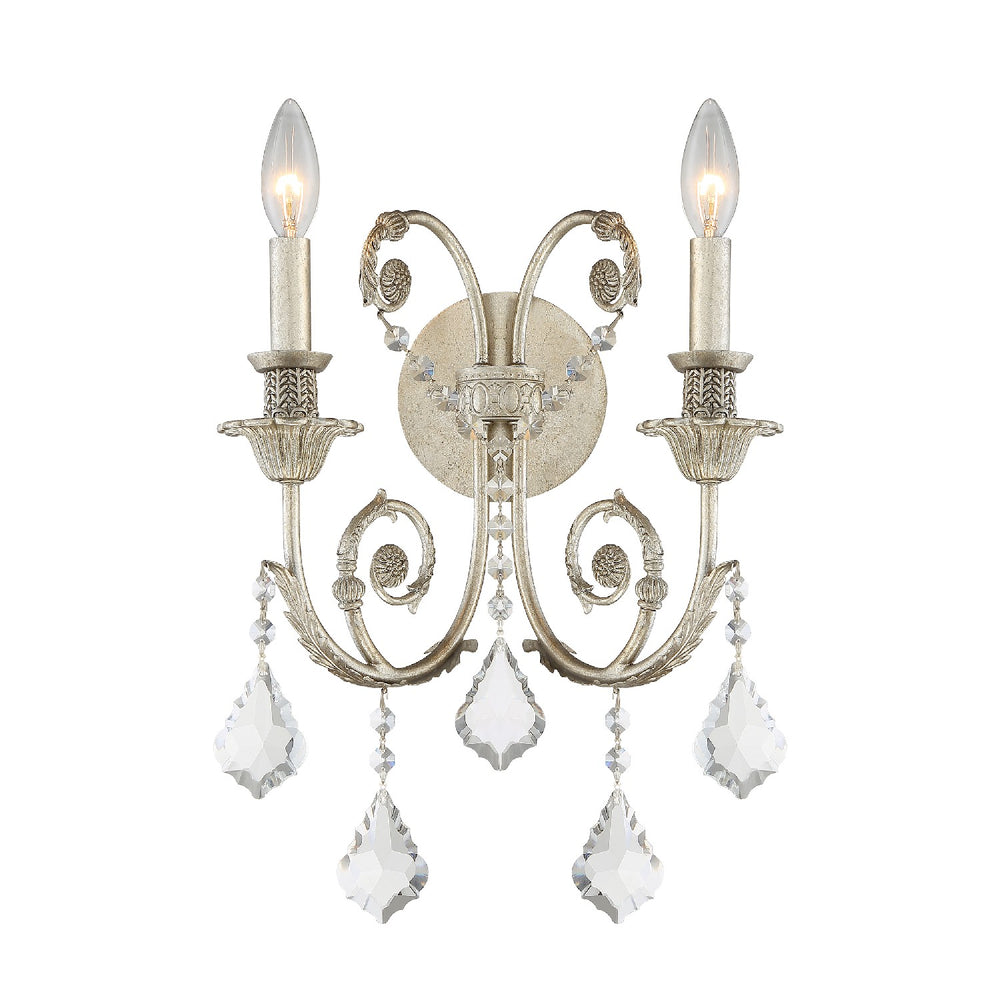 Crystorama - Two Light Wall Sconce - Regis - Olde Silver- Union Lighting Luminaires Decor